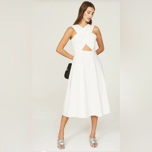 ROSETTA GETTY Crisscross White Cutout Midi Dress Size 14 Bridal Dress